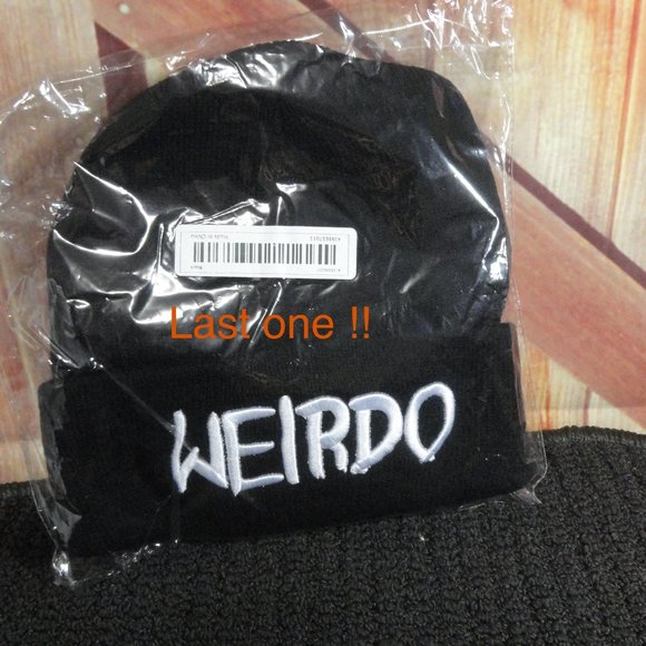 Weirdo Embroidered knit beanie hat~NWOT~soft and warm~Funky - Picture 1 of 5